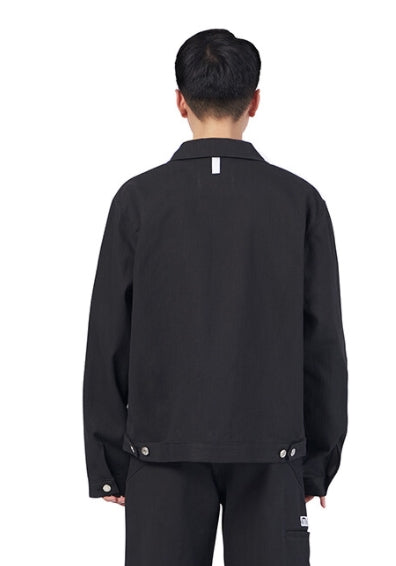 NOMANUAL(ノーマニュアル)  STRIPED WORK JACKET - CHARCOAL