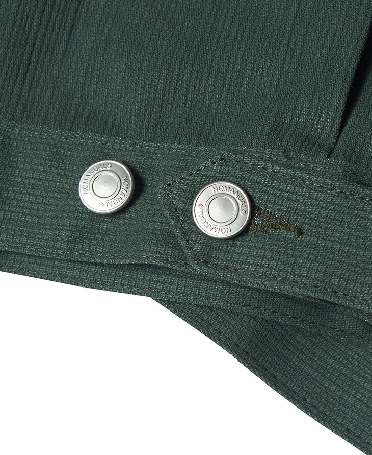NOMANUAL(ノーマニュアル)  STRIPED WORK JACKET - GREEN