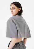 イーエスシースタジオ(ESC STUDIO)  Stud crop pad shirt jacket (grey)