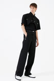 イーエスシースタジオ(ESC STUDIO)  Stud crop pad shirt jacket (black)