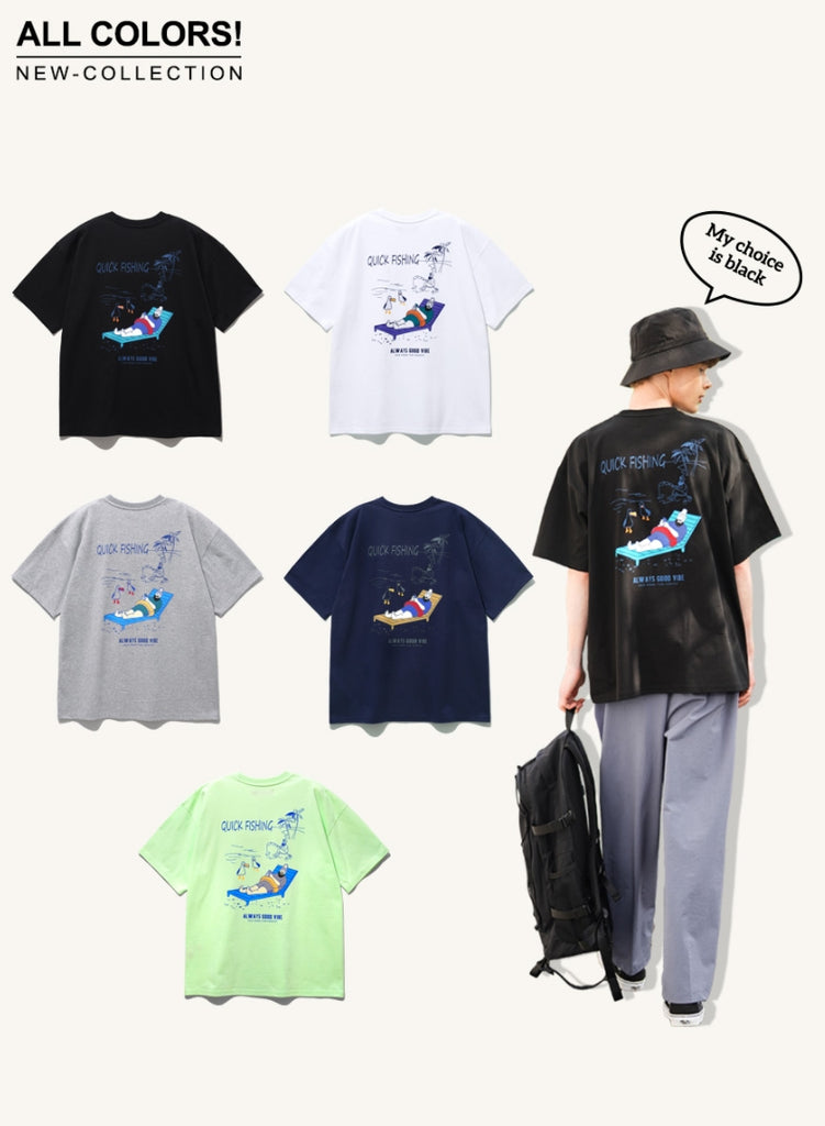 パーステップ(PERSTEP) QUICK FISHING T-SHIRT BLACK SMST4435