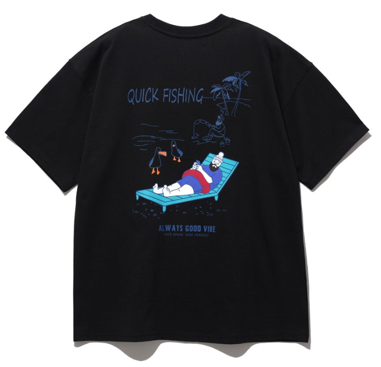 パーステップ(PERSTEP) QUICK FISHING T-SHIRT BLACK SMST4435