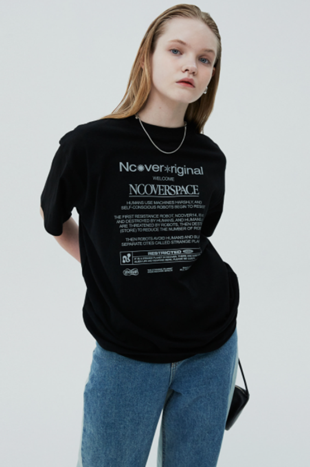 NCOVER(エンカバー)NCOVER PLANET TEXT TSHIRT-BLACK