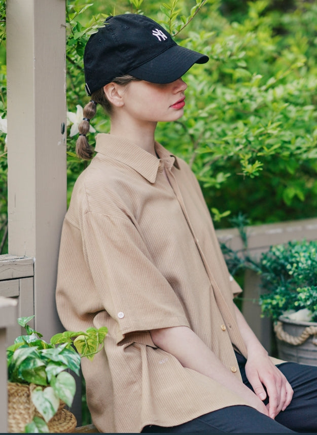 ダブルユーブイプロジェクト(WV PROJECT) Ritz Stripe Short-Sleeved Shirt Beige MJSS7506