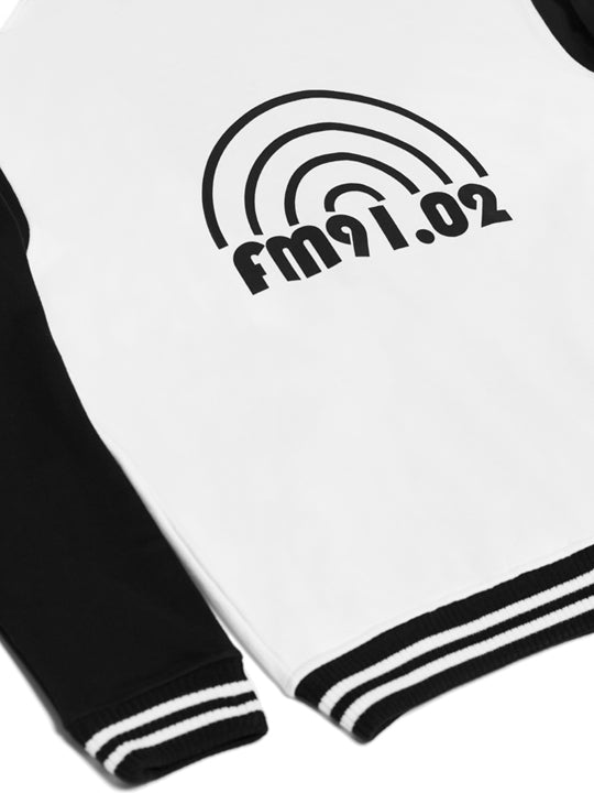 FM91.02 (エフエム91.02) BASEBALL ZIPUP ivory(black)