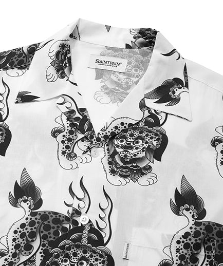 セイントペイン(SAINTPAIN)  SPXBH OPEN COLLAR SHIRTS-WHITE