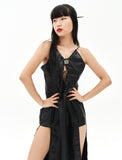 オージーオーディー(OZOD)  TWISTED LOGO DRESS_BLACK