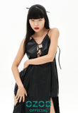 オージーオーディー(OZOD)  TWISTED LOGO DRESS_BLACK