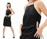 オージーオーディー(OZOD)  SATIN HOLE DRESS_BLACK
