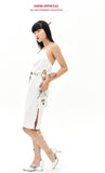オージーオーディー(OZOD) SATIN HOLE DRESS_WHITE