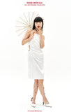 オージーオーディー(OZOD) SATIN HOLE DRESS_WHITE