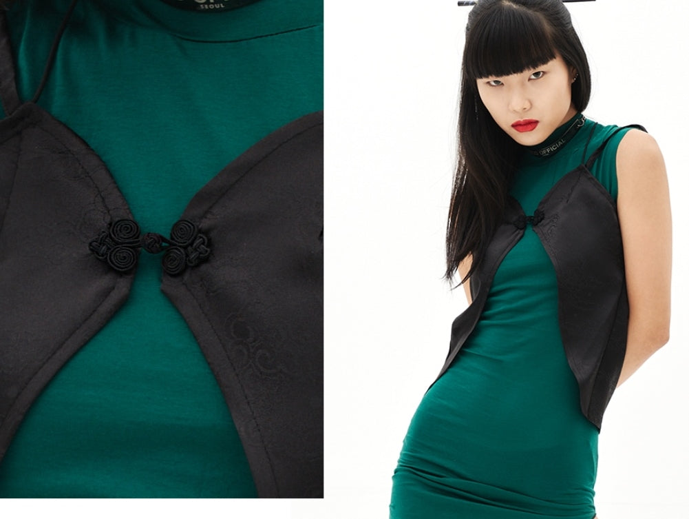 オージーオーディー(OZOD) BUTTERFLY TOP_BLACK