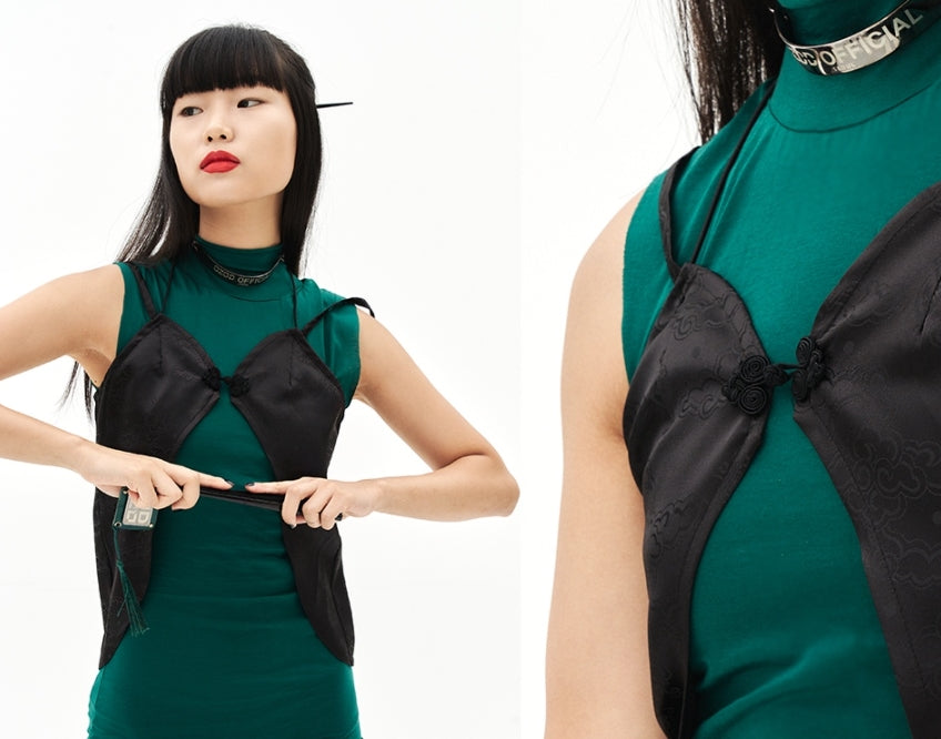 オージーオーディー(OZOD) BUTTERFLY TOP_BLACK