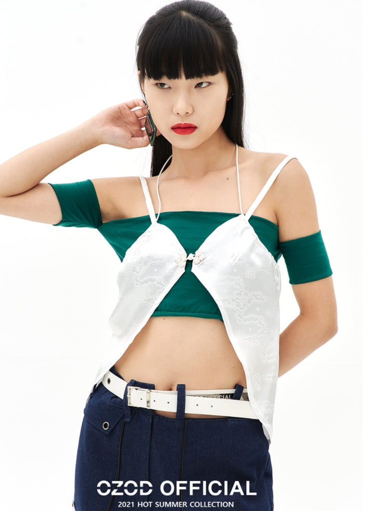オージーオーディー(OZOD) BUTTERFLY TOP_WHITE