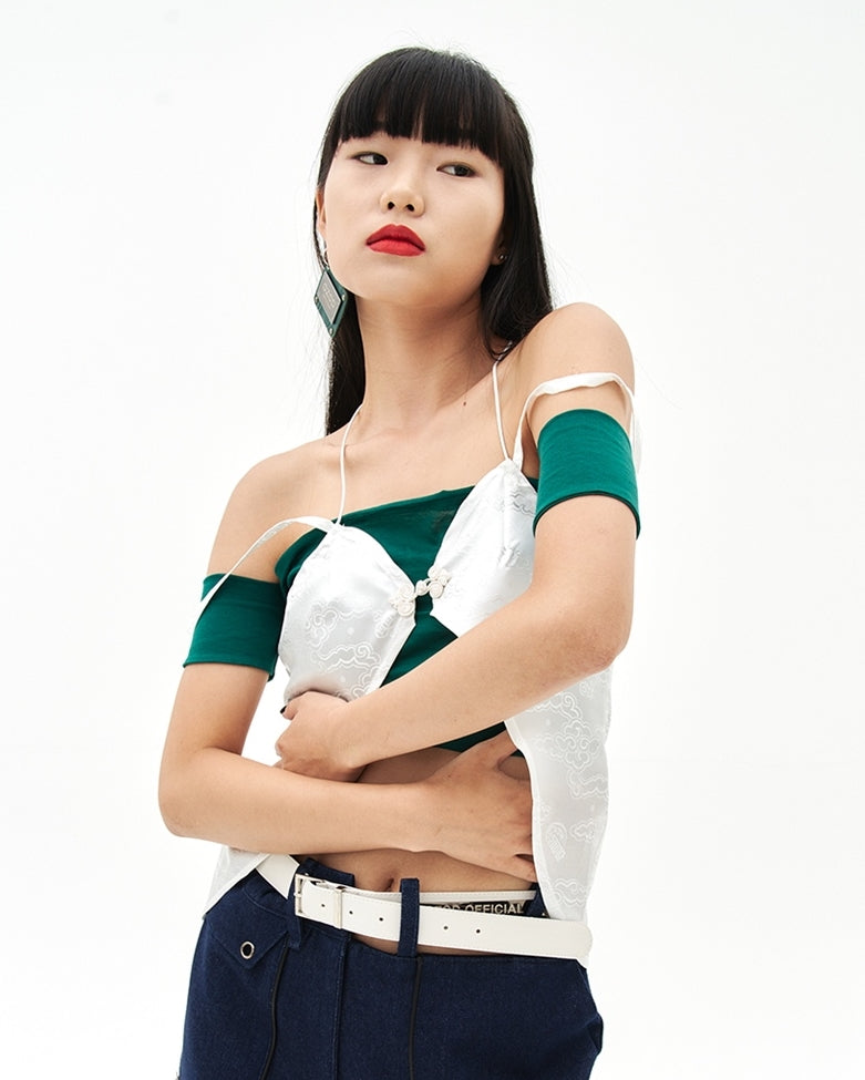 オージーオーディー(OZOD) BUTTERFLY TOP_WHITE