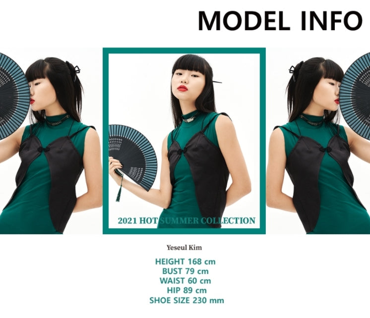 オージーオーディー(OZOD)  GATHER SLIT DRESS_BLACK