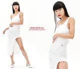 オージーオーディー(OZOD)  GATHER SLIT DRESS_WHITE