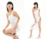 オージーオーディー(OZOD)  GATHER SLIT DRESS_WHITE