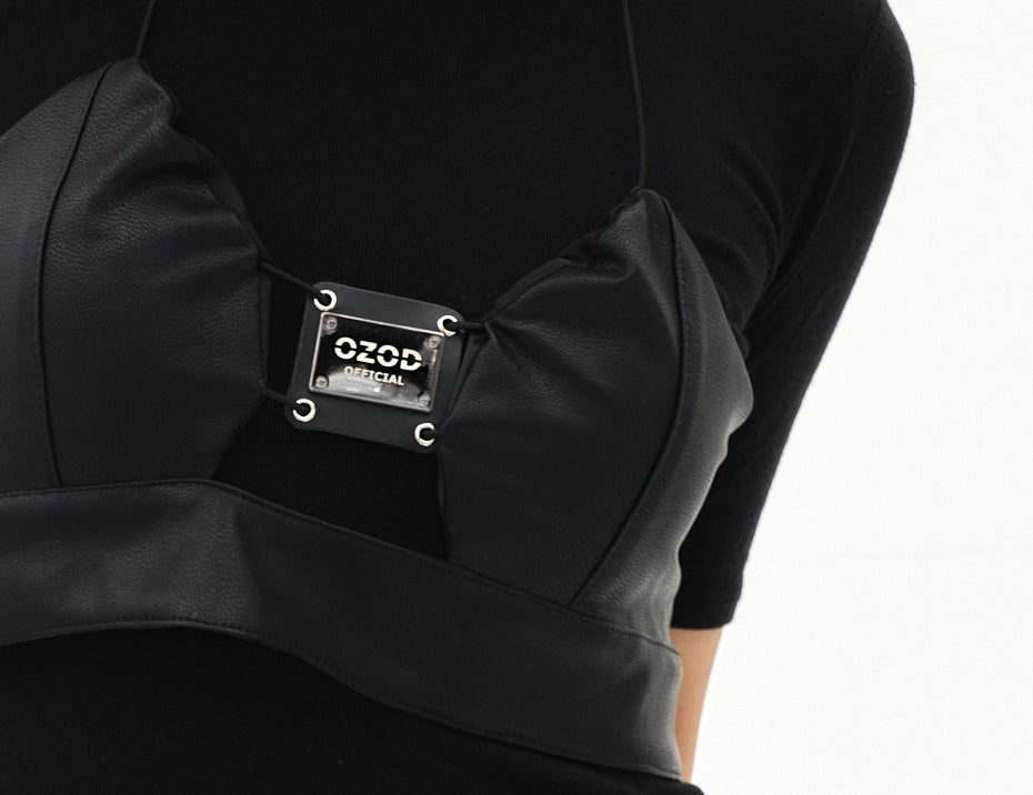 オージーオーディー(OZOD) LEATHER BUSTIER_BLACK