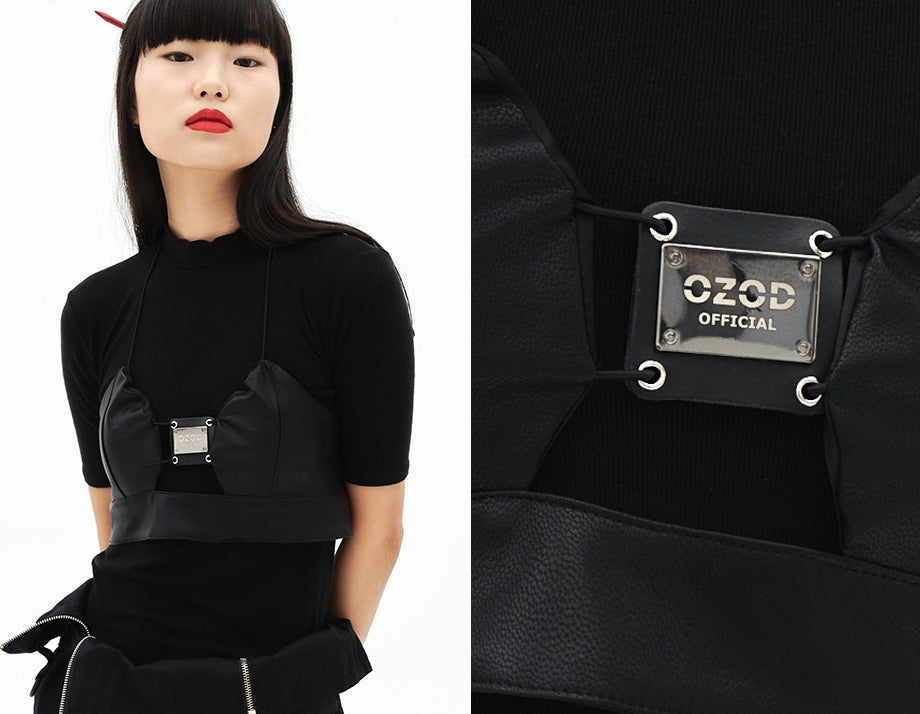 オージーオーディー(OZOD) LEATHER BUSTIER_BLACK