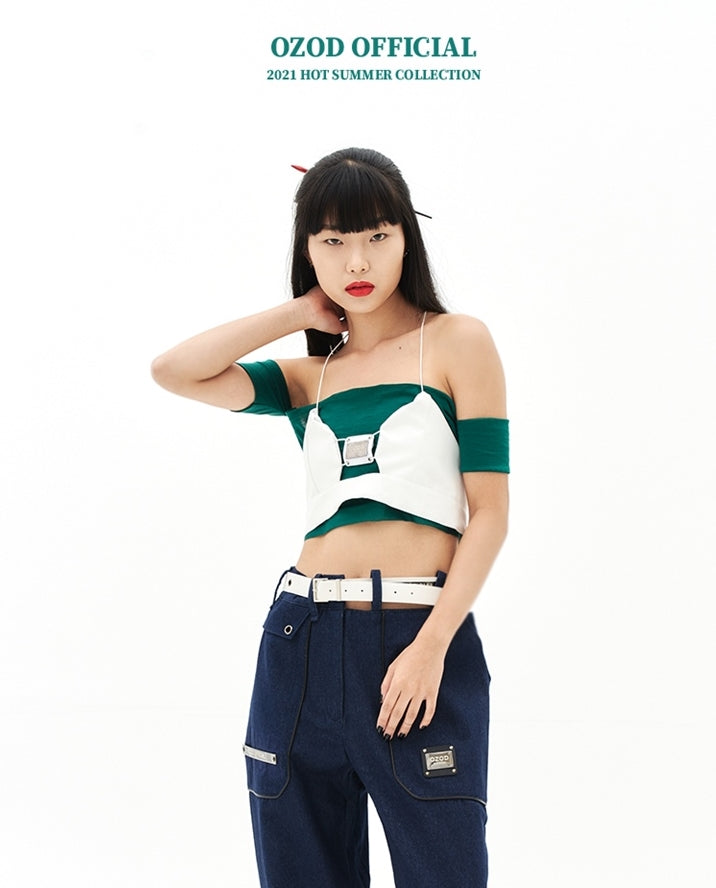 オージーオーディー(OZOD) LEATHER BUSTIER_WHITE