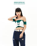 オージーオーディー(OZOD) LEATHER BUSTIER_WHITE