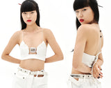 オージーオーディー(OZOD) LEATHER BUSTIER_WHITE