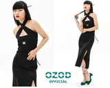 オージーオーディー(OZOD)  ORIENTAL SATIN DRESS_BLACK