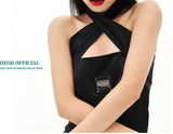 オージーオーディー(OZOD)  ORIENTAL SATIN DRESS_BLACK