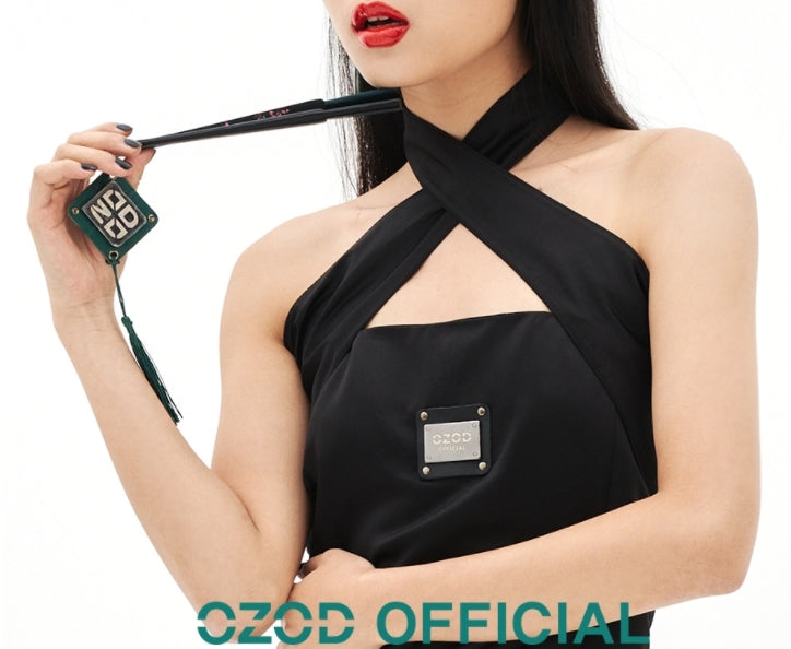 オージーオーディー(OZOD)  ORIENTAL SATIN DRESS_BLACK
