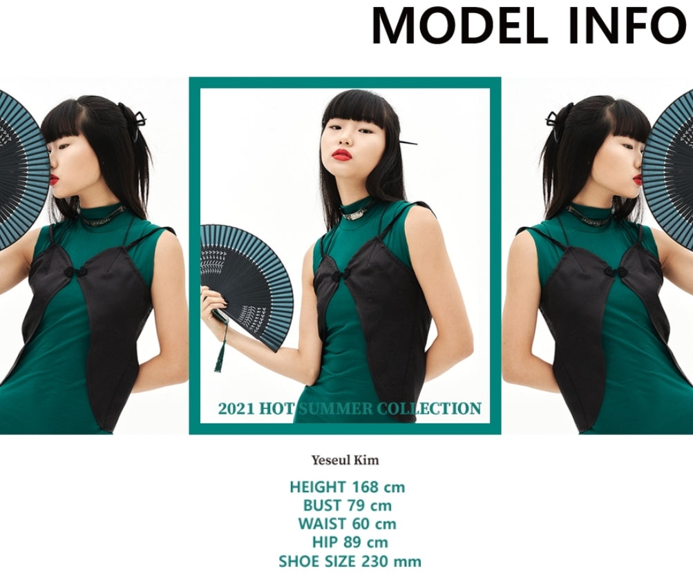 オージーオーディー(OZOD)  ORIENTAL SATIN DRESS_BLACK