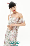 オージーオーディー(OZOD)  ORIENTAL JACQUARD DRESS_SILVER