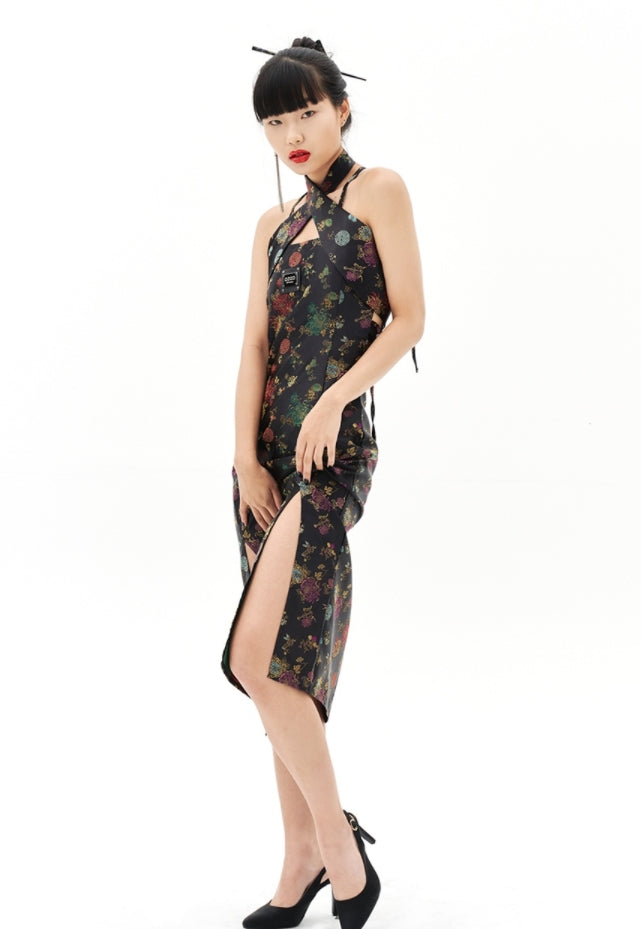 オージーオーディー(OZOD)  ORIENTAL JACQUARD DRESS_BLACK