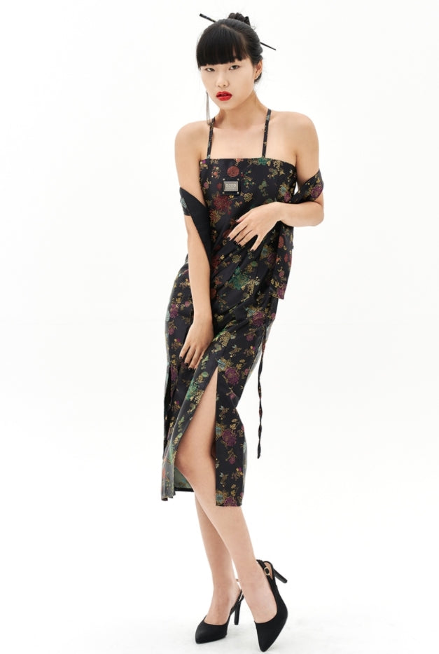 オージーオーディー(OZOD)  ORIENTAL JACQUARD DRESS_BLACK