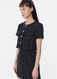 curetty (キュリティー)  C GLITTER TWEED SHORT SLEEVE JACKET_BLACK