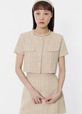 curetty (キュリティー)  C GLITTER TWEED SHORT SLEEVE JACKET_BEIGE