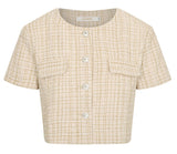 curetty (キュリティー)  C GLITTER TWEED SHORT SLEEVE JACKET_BEIGE