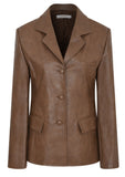 curetty (キュリティー) C LEATHER PRINCESS LINE JACKET_BROWN