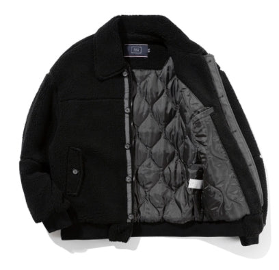 ロマンティッククラウン(ROMANTIC CROWN)  FLEECE BOMBER JACKET_BLACK