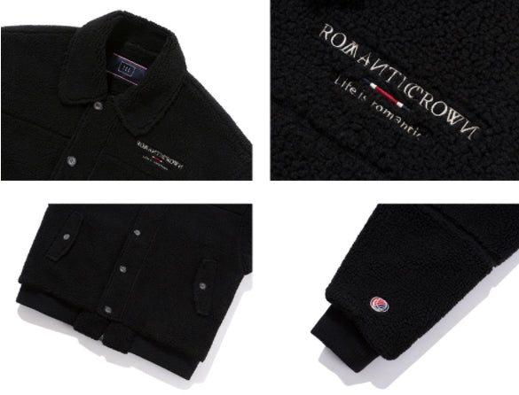 ロマンティッククラウン(ROMANTIC CROWN)  FLEECE BOMBER JACKET_BLACK