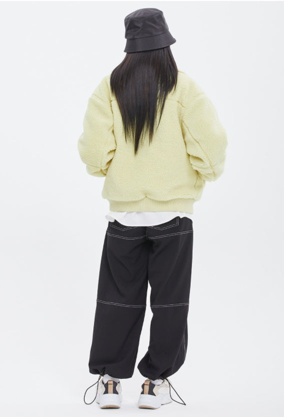 ロマンティッククラウン(ROMANTIC CROWN)  FLEECE BOMBER JACKET_LIGHT YELLOW