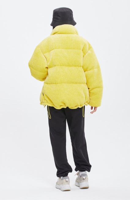 ロマンティッククラウン(ROMANTIC CROWN) KNIT VELVET DOWN PARKA_YELLOW GREEN