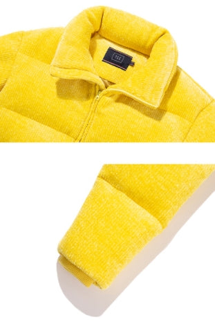 ロマンティッククラウン(ROMANTIC CROWN) KNIT VELVET DOWN PARKA_YELLOW GREEN
