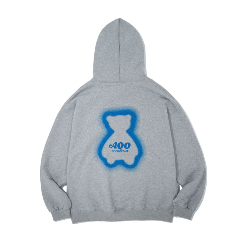 AQO_studiospace(アコスタジオスペース)    AQO SHINING BEAR HOODIE GRAY