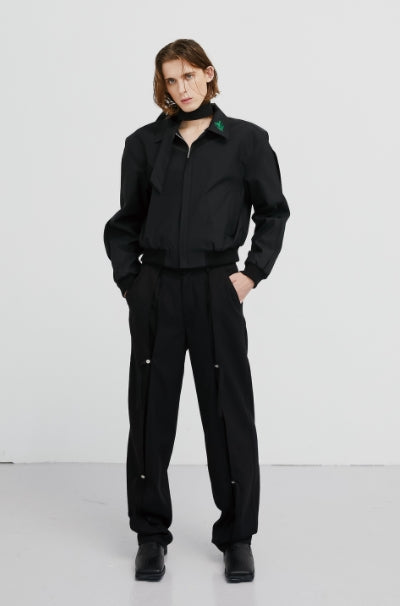 イーエスシースタジオ(ESC STUDIO) scarf blouson(black)