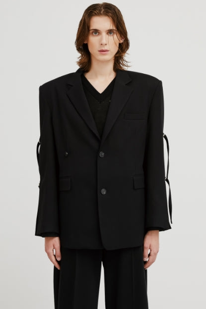 イーエスシースタジオ(ESC STUDIO) slit blazer(black)
