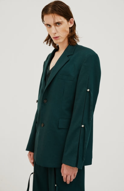イーエスシースタジオ(ESC STUDIO) slit blazer(green)