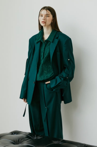 イーエスシースタジオ(ESC STUDIO) slit blazer(green)