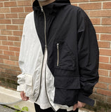 ランベルシオ(LANG VERSIO) 323 Half-and-Half Windbreaker Jacket (Windbreaker)