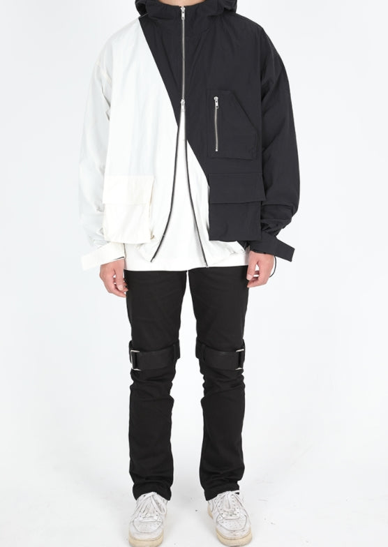 ランベルシオ(LANG VERSIO) 323 Half-and-Half Windbreaker Jacket (Windbreaker)